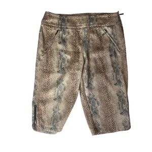 Jamie Sadock Golf Shorts Womens  Tan Snake Print Knee‎ Shorts Size 10